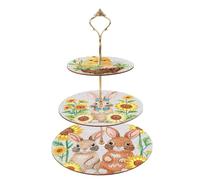 JISHSHAY 3 Tier Cake Stand Diamond Painting Diamond Art Cupcake Stand with Metal Rod Rabbit Sunflower Afternoon Tea Stand Diamond Painting Kit Donut Stand Cake Pop Stand for Birthday Wedding Party