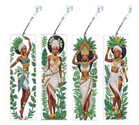 JISHSHAY 4 PCS Diamond Art Bookmarks for Adults Diamond Painting Bookmarks Diamond Art Kits for Adults DIY Bookmark Kit Diamond Art Book Marks Diamond Painting Kits Bookmark Making kit 2.28×7.67in