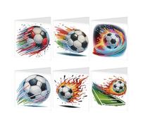 JISHSHAY 6 PCS Diamond Art Greeting Cards Diamond Painting Birthday Cards with Envelopes Gem Art Gem Painting with Special Drills for Thanksgiving Birthday Anniversary Valentine Festival Football