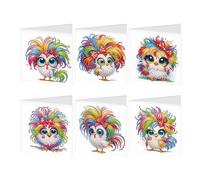 JISHSHAY 6 PCS Diamond Painting Greeting Cards Chick Diamond Art Birthday Cards with Envelopes Mosaic Kits for Adults Gem Art Gem Painting for Thanksgiving Anniversary Graduation All-Occasion