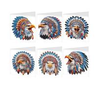 JISHSHAY 6 PCS Diamond Painting Greeting Cards Indian Eagle Diamond Art Birthday Cards with Envelopes Mosaic Kits for Adults Gem Art Gem Painting for Thanksgiving Anniversary Graduation All-Occasion