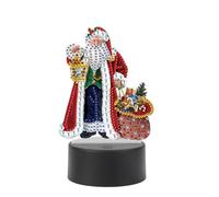 JISHSHAY Christmas Diamond Painting Night Light Diamond Art Table Lamps Gem Art LED Lights Gem Painting Desk Lamp Mosaic Kits for Adults DIY Kits for Adults Paint by Numbers,Special Shaped,Santa Claus