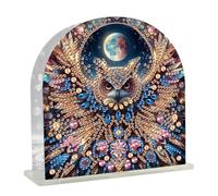 JISHSHAY Diamond Art Acrylic Napkin Holders Diamond Painting Napkin Holder for Table Gem Art Gem Painting Mosaic Kits for Adults Paint by Numbers Kit for Adults with Special Shape Drills Owl