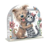 JISHSHAY Diamond Art Acrylic Napkin Holders Diamond Painting Napkin Holder for Table Gem Art Gem Painting Mosaic Kits for Adults Paint by Numbers Kit for Adults with Special Shape Drills Cat Dog