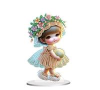 JISHSHAY Diamond Art Desk Ornaments Diamond Painting Desktop Decoration Gem Art Table Top Decorations Gem Painting Table Ornaments Mosaic Kits for Adults Desk Top Kits with Special Shape Elf Fairy