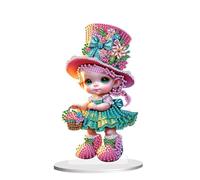 JISHSHAY Diamond Art Desk Ornaments Diamond Painting Desktop Decoration Gem Art Table Top Decorations Gem Painting Table Ornaments Mosaic Kits for Adults Desk Top Kits with Special Shaped Fairy Elf