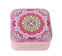 JISHSHAY Diamond Art Jewelry Box - Diamond Painting Kit - Travel Jewelry Case - Storage Box - Mandala - 1.97x3.74in