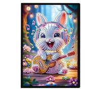 JISHSHAY Diamond Art Notebook Journal Diamond Painting Note Book Gem Art Sketchbook Gem Painting Blank Notebook Mosaic Kits for Adults Diary with Special Shape Drill 14.5×21cm/5.7×8.26in Rabbit