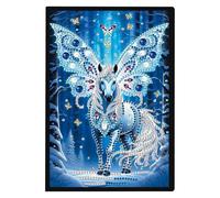 JISHSHAY Diamond Art Notebook Journal Diamond Painting Note Book Gem Art Sketchbook Gem Painting Blank Notebook Mosaic Kits for Adults Diary with Special Shaped 14.5×21cm/5.7×8.26in Horse Butterfly