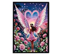 JISHSHAY Diamond Art Notebook Journal Diamond Painting Note Book Gem Art Sketchbook Gem Painting Blank Notebook Mosaic Kits for Adults Diary with Special Shaped Drills 14.5×21cm/5.7×8.26in Fairy Elf