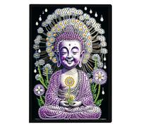 JISHSHAY Diamond Art Notebook Journal Diamond Painting Note Book Gem Art Sketchbook Gem Painting Blank Notebook Mosaic Kits for Adults Diary with Special Shape 14.5×21cm/5.7×8.26in Buddha