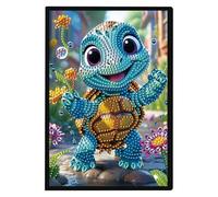 JISHSHAY Diamond Art Notebook Journal Diamond Painting Note Book Gem Art Sketchbook Gem Painting Blank Notebook Mosaic Kits for Adults Diary with Special Shaped 14.5×21cm/5.7×8.26in Turtle