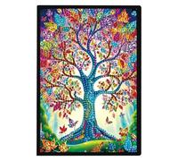 JISHSHAY Diamond Art Notebook Journal Diamond Painting Note Book Gem Art Sketchbook Gem Painting Blank Notebook Mosaic Kits for Adults Diary with Special Shape Drill 14.5×21cm/5.7×8.26in Tree of Life