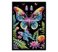 JISHSHAY Diamond Art Notebook Journal Diamond Painting Note Book Gem Art Sketchbook Gem Painting Blank Notebook Mosaic Kits for Adults Diary with Special Shaped 14.5×21cm/5.7×8.26in Butterfly