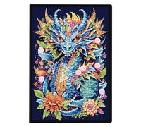 JISHSHAY Diamond Art Notebook Journal Diamond Painting Note Book Gem Art Sketchbook Gem Painting Diary Mosaic Kits for Adults Blank Notebook with Special Shape 14.5×21cm/5.7×8.26in Dragon
