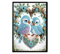 JISHSHAY Diamond Art Notebook Journal Diamond Painting Note Book Gem Art Sketchbook Gem Painting Diary Mosaic Kits for Adults Blank Notebook with Special Shaped Drills 14.5×21cm/5.7×8.26in Bird