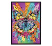 JISHSHAY Diamond Art Notebook Journal Diamond Painting Note Book Gem Art Sketchbook Gem Painting Diary Mosaic Kits for Adults Blank Notebook with Special Shaped 14.5×21cm/5.7×8.26in Butterfly