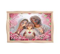 JISHSHAY Diamond Art Serving Tray Diamond Painting Food Tray Gem Art Serving Platter Gem Painting Mosaic Kits for Adults DIY Kits for Adults, with Handle 20×30cm/7.87×11.81in, Jesus Virgin Mary