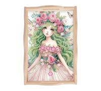 JISHSHAY Diamond Art Serving Tray Diamond Painting Food Tray Gem Art Serving Platter Gem Painting Mosaic Kits for Adults DIY Kits for Adults, with Wood Handle 20×30cm/7.87×11.81in, Fairy Elf