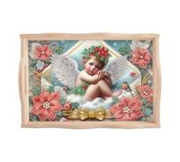 JISHSHAY Diamond Art Serving Trays Diamond Painting Food Trays Gem Art Serving Platter Gem Painting Mosaic Kits for Adults DIY Kits for Adults, with Wood Handle 20×30cm/7.87×11.81in, Angel