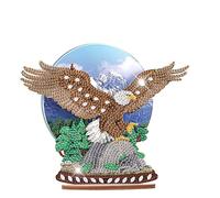 JISHSHAY Diamond Art Table Top Decorations Eagle Diamond Painting Table Ornaments Animal Gem Painting Desktop Decoration Gem Art Desk Ornaments Mosaic Kits for Adults Embroidery Desk Top