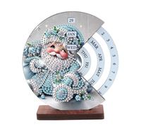 JISHSHAY Diamond Painting Calendar Gnome Diamond Art Calendar Wheel Dwarf Gem Art Desk Date Display Gem Painting Desk Date Mosaic Kits for Adults Table Ornaments Embroidery Kit Desktop Decoration