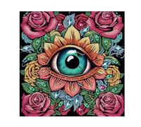 JISHSHAY Diamond Painting Halloween Diamond Art Rose Flower Eye of The Devil Special Shaped Drills Diamond Painting Gothic Diamond Painting Diamond Art Horror Diamond Painting Kits Wall Decor 30×30cm