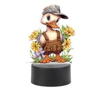 JISHSHAY Diamond Painting Night Light Diamond Art Table Lamp Gem Art LED Light Gem Painting Desk Lamp Mosaic Kits for Adults DIY Kits for Adults Paint by Numbers with Special Shape Drills Duck