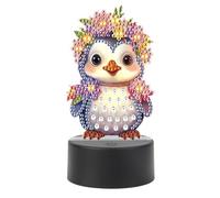 JISHSHAY Diamond Painting Night Light Diamond Art Table Lamp Gem Art LED Light Gem Painting Desk Lamp Mosaic Kits for Adults DIY Kits for Adults Paint by Numbers with Special Shape Drills Penguin