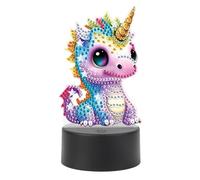 JISHSHAY Diamond Painting Night Light Diamond Art Table Lamp Gem Art LED Light Gem Painting Desk Lamp Mosaic Kits for Adults DIY Kits for Adults Paint by Numbers with Special Shaped Drills Unicorn