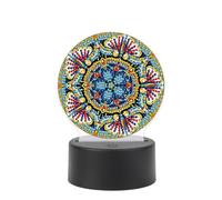 JISHSHAY Diamond Painting Night Light Diamond Art Table Lamps Gem Art LED Lights Gem Painting Desk Lamp Mosaic Kits for Adults DIY Kits for Adults Paint by Numbers Special Shaped Mandala