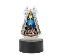 JISHSHAY Diamond Painting Night Light Diamond Art Table Lamps Gem Art LED Lights Gem Painting Desk Lamp Mosaic Kits for Adults DIY Kits for Adults Paint by Numbers Virgin Mary Madonna