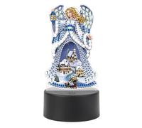 JISHSHAY Diamond Painting Night Light Diamond Art Table Lamps Gem Art LED Lights Gem Painting Desk Lamp Mosaic Kits for Adults DIY Kits for Adults Paint by Numbers Madonna Virgin Mary
