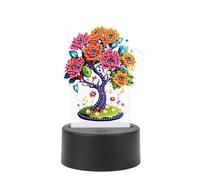 JISHSHAY Diamond Painting Night Light Diamond Art Table Lamps Gem Art LED Lights Gem Painting Desk Lamp Mosaic Kits for Adults DIY Kits for Adults Paint by Numbers Special Shape Tree of Life