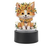 JISHSHAY Diamond Painting Night Light Diamond Art Table Lamps Gem Art LED Lights Gem Painting Desk Lamp Mosaic Kits for Adults DIY Kits for Adults Paint by Numbers with Special Drills Fox