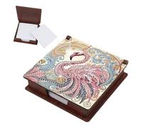 JISHSHAY Diamond Painting Note Box Flamingo Diamond Art Notecard Box Gem Art Sticky Note Holder Gem Painting Mosaic Kits for Adults Embroidery Kit Memo Pad Holder, Contains 160 Sheets of Paper