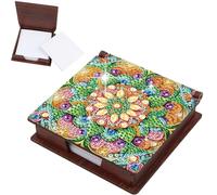 JISHSHAY Diamond Painting Note Box Mandala Diamond Art Notecard Box Gem Art Sticky Note Holder Gem Painting Embroidery Kit Mosaic Kits for Adults Memo Pad Holder, Contains 160 Sheets of Paper