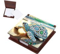 JISHSHAY Diamond Painting Note Box Sea Turtle Diamond Art Notecard Box Gem Art Sticky Note Holder Gem Painting Embroidery Kit Mosaic Kits for Adults Memo Pad Holder, Contains 160 Sheets of Paper