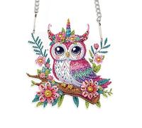 JISHSHAY Diamond Painting Pendant 5D DIY Owl Branch Diamond Art Wind Chime with Special Shaped Crystal Crystal Suncatcher Garden Wind Chimes Wind Chimes Outdoor Garden Diamond Art Keyrings Decor