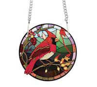 JISHSHAY Diamond Painting Pendant Cardinal Diamond Art Cardinal Gem Art Gem Painting Suncatchers