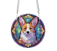JISHSHAY Diamond Painting Pendant - Dog Welsh Corgi Wind Chimes Special Shape Crystal Suncatcher Gem Art Kits Window Hanging Pendants Decorations