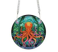 JISHSHAY Diamond Painting Pendant Octopus Wind Chimes Special Shape Crystal Suncatcher Gem Art Kits Jewel Window Hanging Pendants Decorations