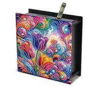 JISHSHAY Diamond Painting Piggy Bank Flower Diamond Art Kits for Adults Coin Bank Gem Art Saving Box Tulip Gem Painting Money Saving Box Mosaic Kits for Adults Embroidery Money Holder 5.86×5.86in