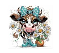 JISHSHAY Diamond Painting Special Shaped Diamond Art Kits Special Drills Gem Art Gem Painting Paint by Numbers Kit for Adults Crafts for Adults Wall Decoration Home Decoration 30×30cm Cattle