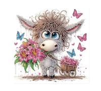 JISHSHAY Diamond Painting Special Shaped Diamond Art Special Drills Gem Art Gem Painting Paint by Numbers Kit for Adults Mosaic Kits for Adults Wall Decoration Home Decoration 30×30cm Cattle