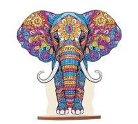 JISHSHAY Diamond Painting Tabletop Decoration DIY Elephant Diamond Art Desk Ornament with Acrylic Plate Special Shaped Crystal Desktop Ornament Gem Art Diamond Art Kits for Adults Home Decor