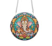 JISHSHAY Ganesh Diamond Painting Pendant Diamond Painting Pendant Embroidery Diamond Wind Chime Puzzle Adult Hanging DIY Adult Hanging Cross Stitch Garland Door Plaque