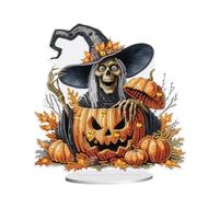 JISHSHAY Halloween Diamond Art Desk Ornaments Witch Diamond Painting Table Ornaments Pumpkin Gem Art Table Top Decorations Gem Painting Desktop Decoration Embroidery Kit Desk Top Kits