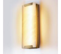 JISHUBO 14.1 Inch Rectangular Marble Wall Light, Nordic Style Hardwired Wall Lamp, 12W LED Warm Light Wall Sconce, Dining Room Bedroom Living Room Wall Mounted Lighting Fixtures