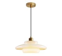 JISHUBO Creative Personality Glass Hanging Lamp, French Minimalist Style Pendant Light, Single Head Flush Mount Chandelier, Kitchen Island Coffee Shop Bar Decoration Light Fixtures